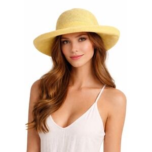 Wallaroo Hat Victoria Yellow Sun Hat Wide Brim Packable Adjustable
